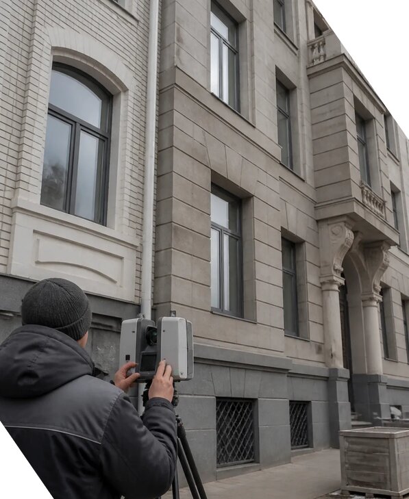Лазерное сканирование фасадов зданий для обследования в Чайковском